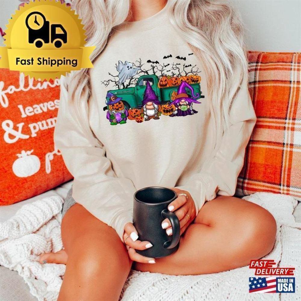 Halloween Truck Shirt Gnomes Party Sweatshirt